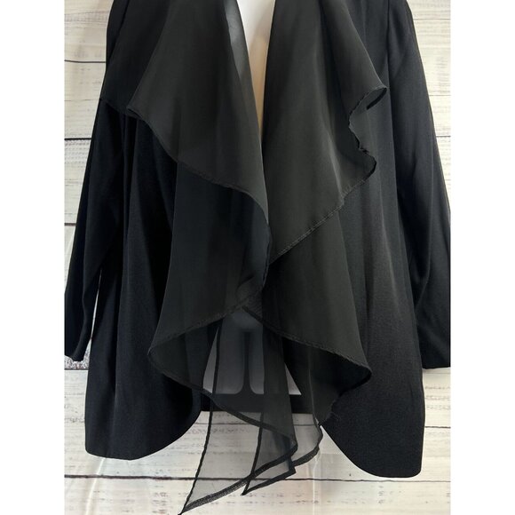 Michael Marcella Vintage Ruffle Black Blazer Cocktail 80s Women Career L - Picture 6 of 12